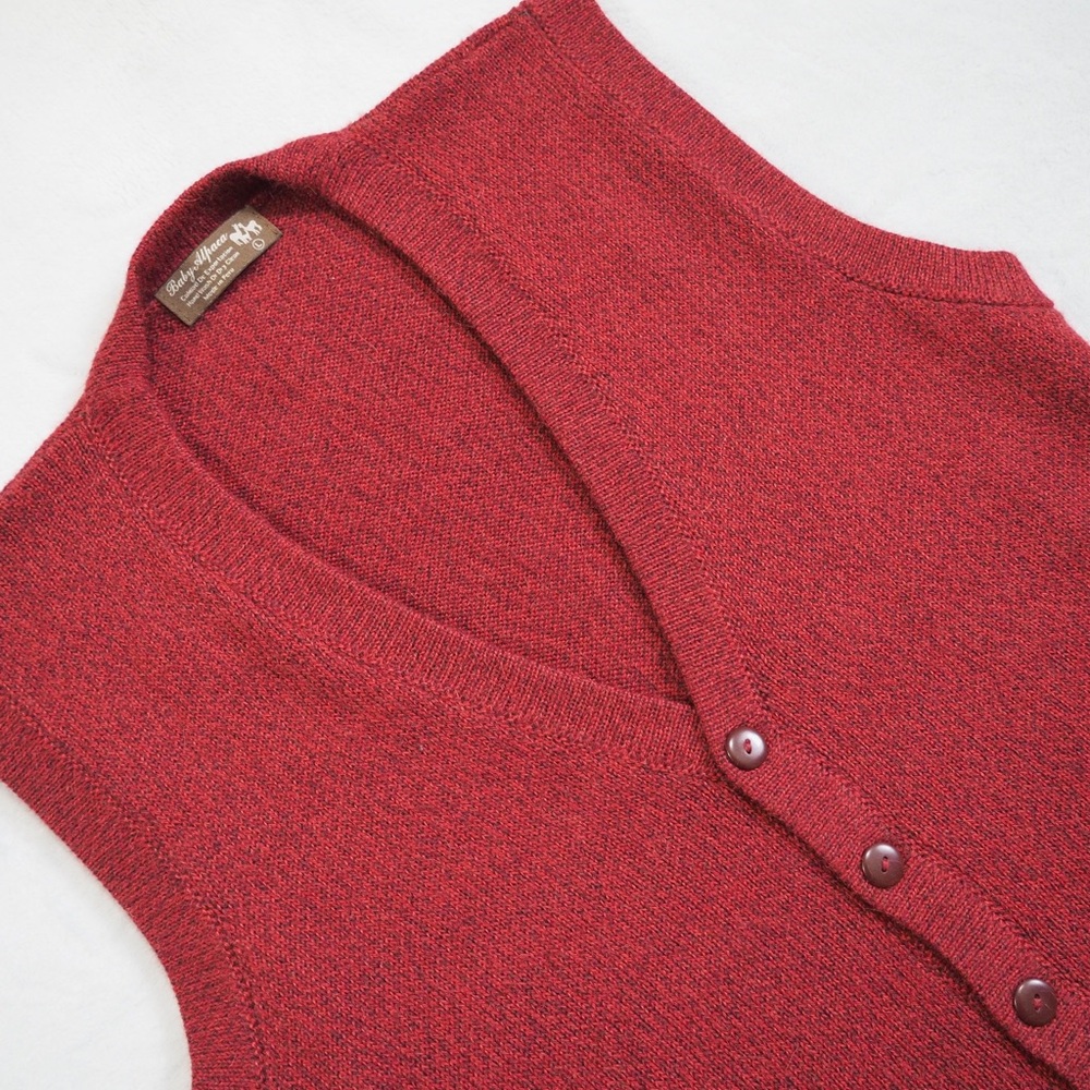 Baby Alpaca Red Sweater Vest Made in Peru